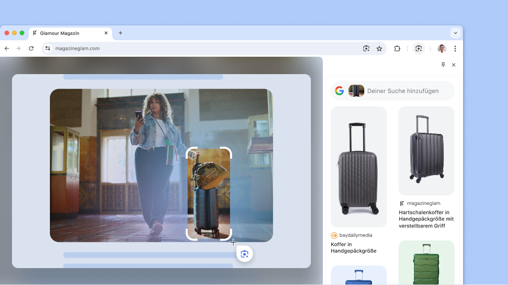 Google Lens auf einer Produktseite.
