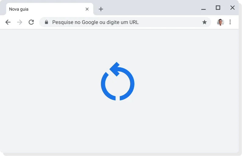 IU do Chrome com o ícone de aplicação da atualização